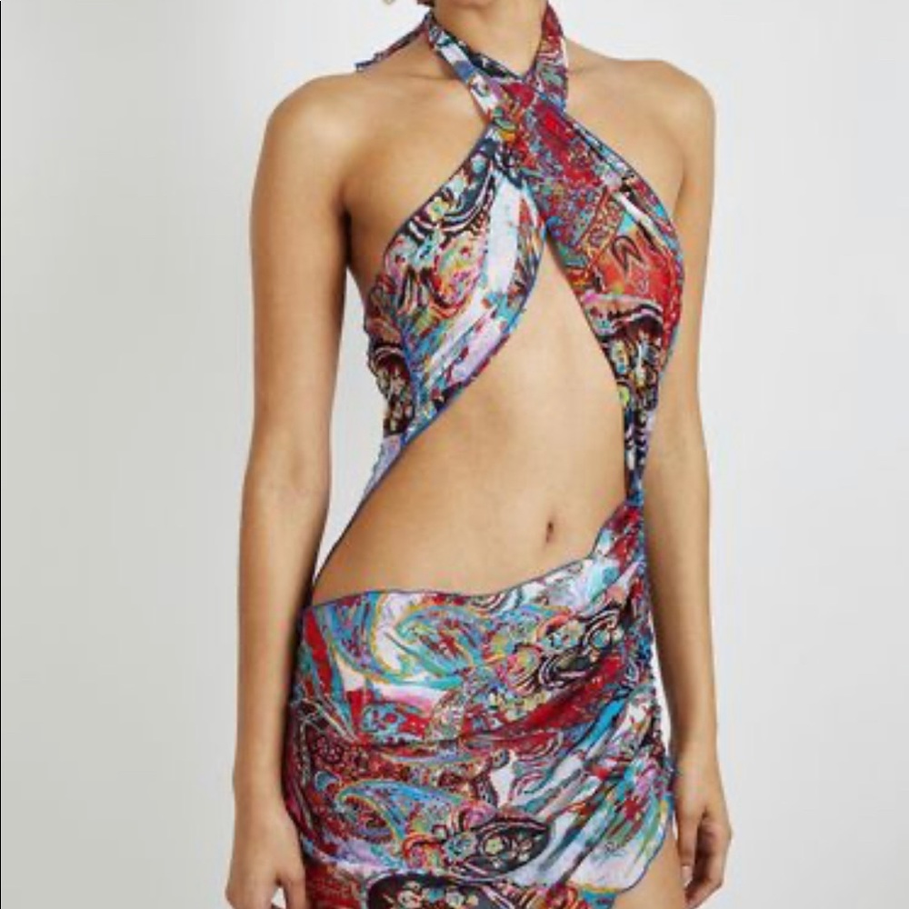 Kim Shui Scarf Print Wrap Dress